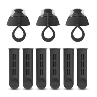 Filtr do butelki DAFI antracyt / czarny (6szt. + 3 nakrętki)