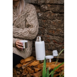 Termos turystyczny z kubkiem Vialli Design FUORI 1000ml (biały) 27619 - miniatura 6