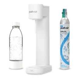 Saturator do wody Dafi PushAir (biały srebrny) + 1x butelka 0,7L + nabój CO2 (zestaw startowy) - miniatura 1