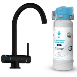 Bateria kuchenna filtrująca jednodrożna Dafi Flow Comfort D-1 z baterią trójdrożną VITO (czarna) - miniatura 2