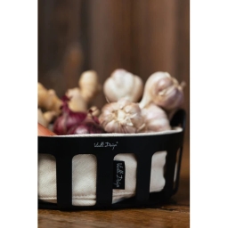 Koszyk na pieczywo z bawełnianym wkładem Vialli Design LIVIO (czarny) 29873 - miniatura 3