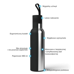 Butelka termiczna Dafi 490ml (czarna) - miniatura 2