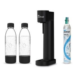 Saturator do wody Dafi PushAir (czarny) + 2x butelka 0,7L + nabój CO2 (zestaw startowy) - miniatura 1
