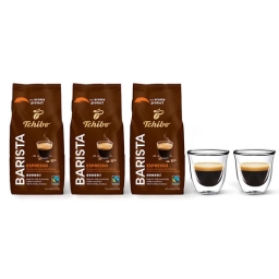 Kawa ziarnista Tchibo Barista Espresso 3kg + szklanki termiczne do espresso FilterLogic CFL-655 w zestawie - miniatura 1