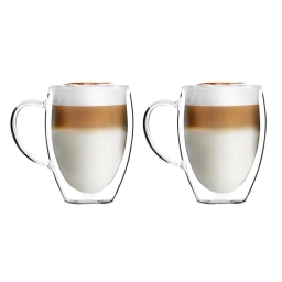 Szklanki termiczne do kawy z uszkiem Vialli Design NOA 360ml (2szt.) 29774 - miniatura 1