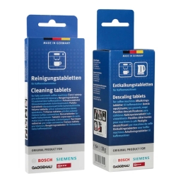 Zestaw do konserwacji ekspresu Bosch Siemens: tabletki czyszczące 311969 + tabletki odkamieniające 311864 - miniatura 1