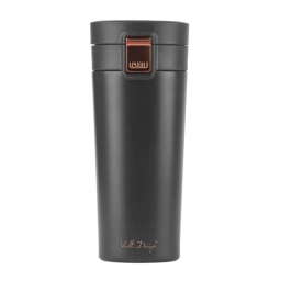 Kubek termiczny do kawy i herbaty Vialli Design FUORI 400ml (czarny gold rose) 28036 - miniatura 1