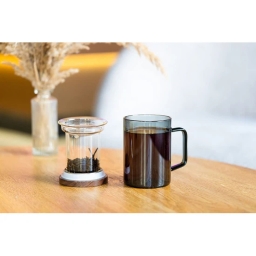 Szklanka do herbaty z zaparzaczem Vialli Design SOHO 350ml 29361 (grafitowa) 2szt. - miniatura 5