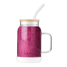 Słoik szklany ze słomką Vialli Design Fuori 600ml 29835 (biały) - miniatura 3