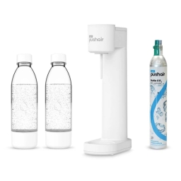 Saturator do wody Dafi PushAir (biały) + 2x butelka 0,7L + nabój CO2 (zestaw startowy) - miniatura 1