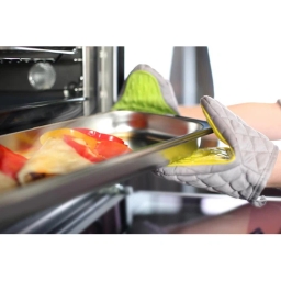 Rękawica kuchenna silikonowa bawełniana Vialli Design LIVIO 5992 (szaro-zielona) 2-pack - miniatura 2