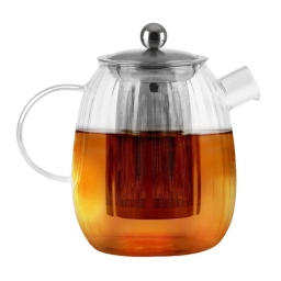 Zaparzacz do herbaty szklany Vialli Design TULIP 1000ml 29309 (srebrny mat) - miniatura 1