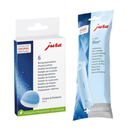 Zestaw do konserwacji ekspresu Jura: filtr blue+ 24228 +tabletki czyszczące 24225 - miniatura 1