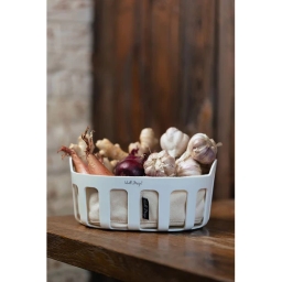 Koszyk na pieczywo z bawełnianym wkładem Vialli Design LIVIO (biały) 29866 - miniatura 2