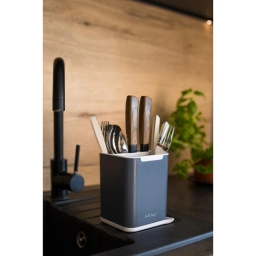 Zestaw kuchenny dozownik + ociekacz na sztućce Vialli Design LIVIO DUO (szary) - miniatura 2