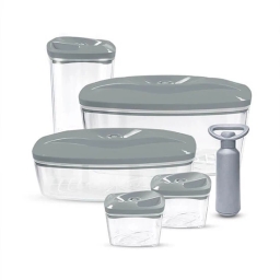 Zestaw pojemników prożniowych do przechowywania żywności DAFI SET5 (stalowy) - miniatura 1