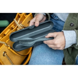 Zestaw sztućców z etui Koziol KLIKK READY 7070701 (popielaty) - miniatura 3