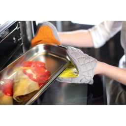 Rękawica kuchenna silikonowa bawełniana Vialli Design LIVIO 20757 (szaro-pomarańczowa) - miniatura 2