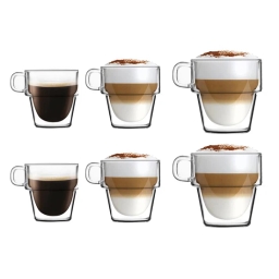 Szklanki termiczne do kawy i herbaty Vialli Design SENSO 2x150ml +2x280ml + 2x350ml (6szt.) 27466 - miniatura 1