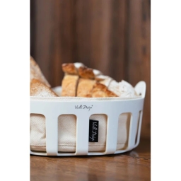 Koszyk na pieczywo z bawełnianym wkładem Vialli Design LIVIO (biały) 29866 - miniatura 3