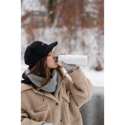 Butelka termiczna Vialli Design FUORI 500ml z uchwytem 12/24h (biała) - miniatura 5