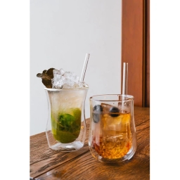 Ekologiczne słomki szklane proste Vialli Design VITA 15cm (6szt.) + szczoteczka do czyszczenia 26582 - miniatura 5