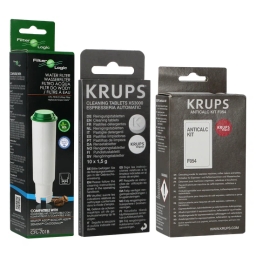 Zestaw do konserwacji ekspresu Krups (filtr FilterLogic CFL-701B + tabletki czyszczące XS3000 + odkamieniacz F054) - miniatura 1