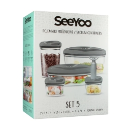 Zestaw pojemników prożniowych do przechowywania żywności DAFI SET5 (stalowy) - miniatura 2