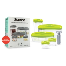 Zestaw pojemników prożniowych do przechowywania żywności DAFI SET5 (zielony) - miniatura 2