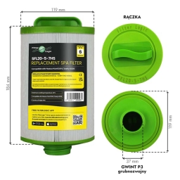 Filtr wkład wody do basenu FilterLogic SFL20-5-7HS (kompatybilny z PSANT20P3) - miniatura 2