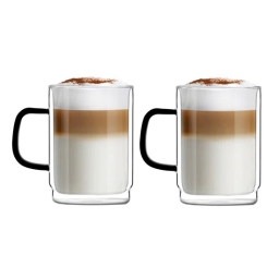 Szklanki termiczne do kawy i herbaty Vialli Design CARBON 350ml (2szt.) - miniatura 1