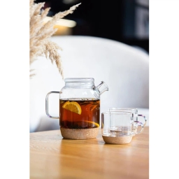 Zaparzacz do herbaty szklany Vialli Design VILAGIO 800ml +2 szklanki w zestawie 29347 - miniatura 5