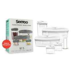 Zestaw pojemników prożniowych do przechowywania żywności DAFI SET5 (biały) - miniatura 2