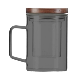 Szklanka do herbaty z zaparzaczem Vialli Design SOHO 350ml 29361 (grafitowa) 2szt. - miniatura 2