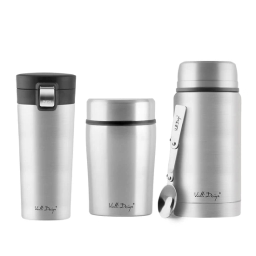 Zestaw termos kubek termiczny Vialli Design FUORI (400ml+500ml+750ml) - stalowy - miniatura 1