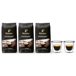 Kawa ziarnista Tchibo Sicilia 3kg + szklanki termiczne do espresso FilterLogic CFL-655 w zestawie - miniatura 1