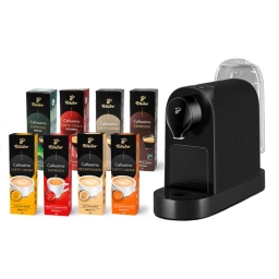 Ekspres ciśnieniowy na kapsułki Tchibo Cafissimo PURE+ (czarny)+ 80 kapsułek (zestaw degustacyjny) - miniatura 1