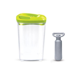 Pojemnik prożniowy do przechowywania żywności SeeYoo 1,3L (seledynowy) z pompką manualną - miniatura 1