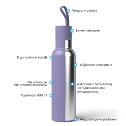 Butelka termiczna Dafi 490ml (wrzos) - miniatura 2