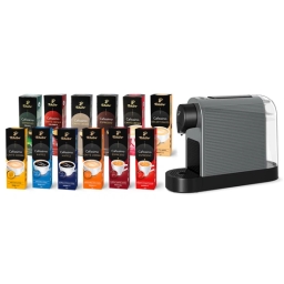 Ekspres ciśnieniowy na kapsułki Tchibo Cafissimo PURE+ (szary) + 120 kapsułek (zestaw degustacyjny) - miniatura 1