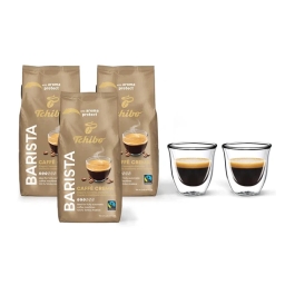 Kawa ziarnista Tchibo Barista Caffe Crema 3kg + szklanki termiczne do espresso FilterLogic CFL-655 w zestawie - miniatura 1
