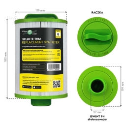 Filtr wkład wody do basenu FilterLogic SFL20-5-7HM (kompatybilny z PSANT20P4) - miniatura 2