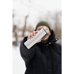 Butelka termiczna Vialli Design FUORI 500ml z uchwytem 12/24h (stalowa matowa) - miniatura 5