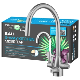 Bateria kuchenna trojdrożna kran FilterLogic Bali (stal szczotkowana) - miniatura 2