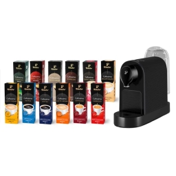 Ekspres ciśnieniowy na kapsułki Tchibo Cafissimo PURE+ (czarny)+ 120 kapsułek (zestaw degustacyjny) - miniatura 1