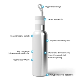 Butelka termiczna termos Dafi 490ml (biała) - miniatura 2