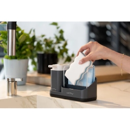 Zestaw kuchenny dozownik + ociekacz na sztućce Vialli Design LIVIO DUO (szary) - miniatura 4