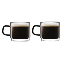 Szklanki termiczne do kawy espresso Vialli Design CARBON 80ml (2szt.) - miniatura 2