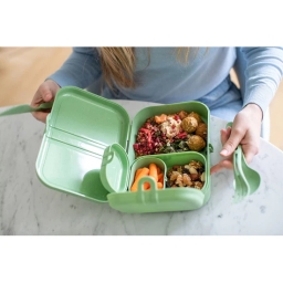 Lunchbox zestaw + sztućce Koziol PASCAL READY 7168703 (zielony) - miniatura 4