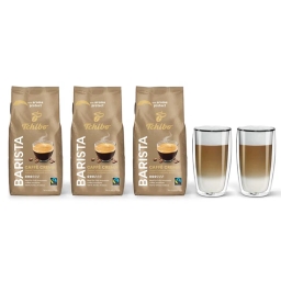 Kawa ziarnista Tchibo Barista Caffe Crema 3kg + szklanki termiczne do latte FilterLogic CFL-670 w zestawie - miniatura 1